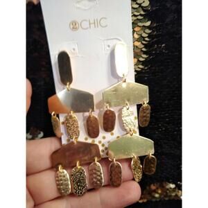 NEW BEAUTIQUE GOLD  Boho Gypsy Dangle Tassel Long Fashion Earrings Chic Blogger